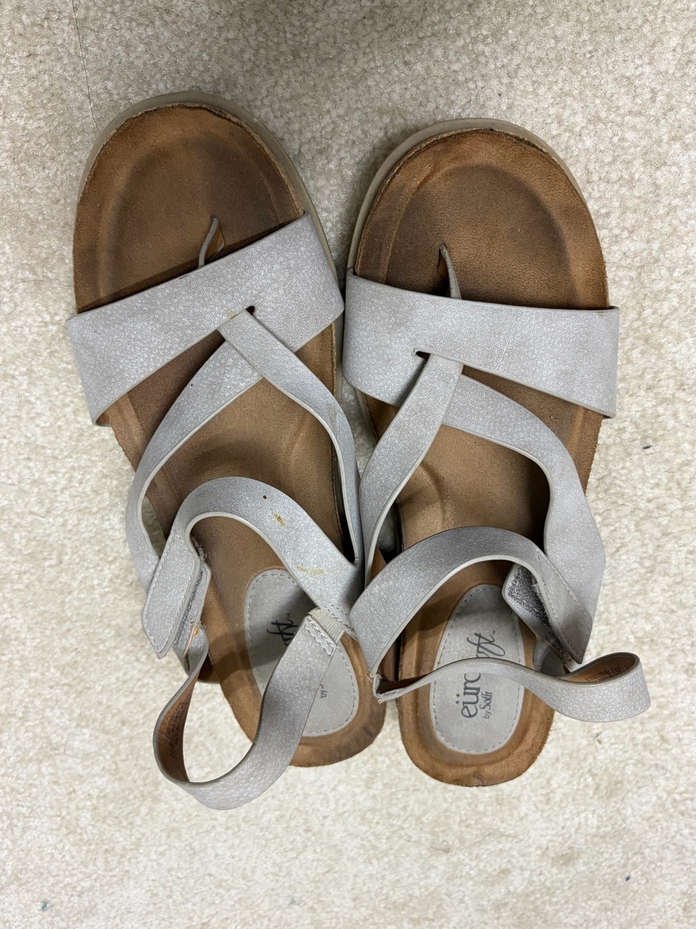 Gray Strappy Slingback Sandals